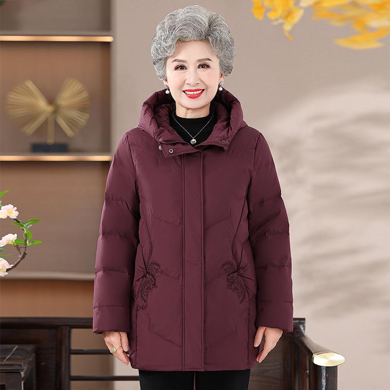 New Style Winter Down Cotton Jacket for Middle-Aged and Elderly Women - Thickened Warm Grandma's Coat