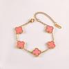 Luxury and Sophisticated Four-leaf Clover Bracelet for Women Double-sided Mother-of-pearl Lucky Clover Bracelet