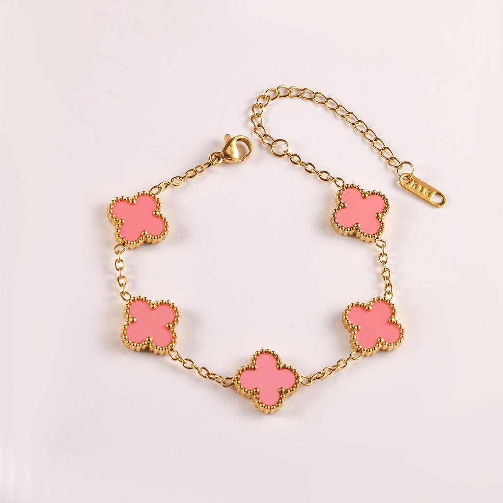Luxury and Sophisticated Four-leaf Clover Bracelet for Women Double-sided Mother-of-pearl Lucky Clover Bracelet