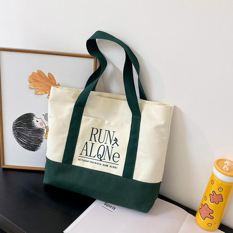 

Студенты добираются на занятия Холщовая сумка Летние товары Портативная большая вместимость Повседневная наплечная сумка-подмышка one size fits all зелёный