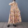 Cotton 2025 Summer Women's Loose Large Size Fashion Printed Long Dresses