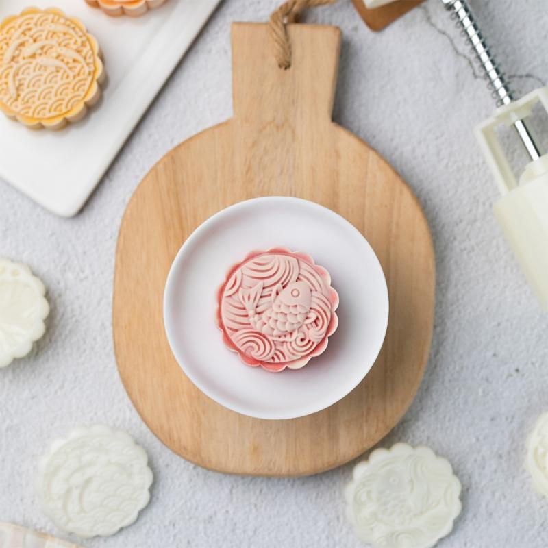 Mooncakes Molds Cookie Stamps Dessert Baking Tool Hand Pressure Chinese Pastries Mould for Celebration and Gatherings