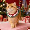 Knitted Christmas Scarf for Dogs & Cats - Cute Red & Green Pet Bib
