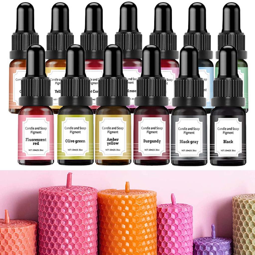 3 Stück/Set 10ml Kerzenwachs Pigment Farbstoff Ungiftig Mit Tropfer Für DIY Aromatherapie Seife Sojawachskerzen Wachsherstellung Zubehör
