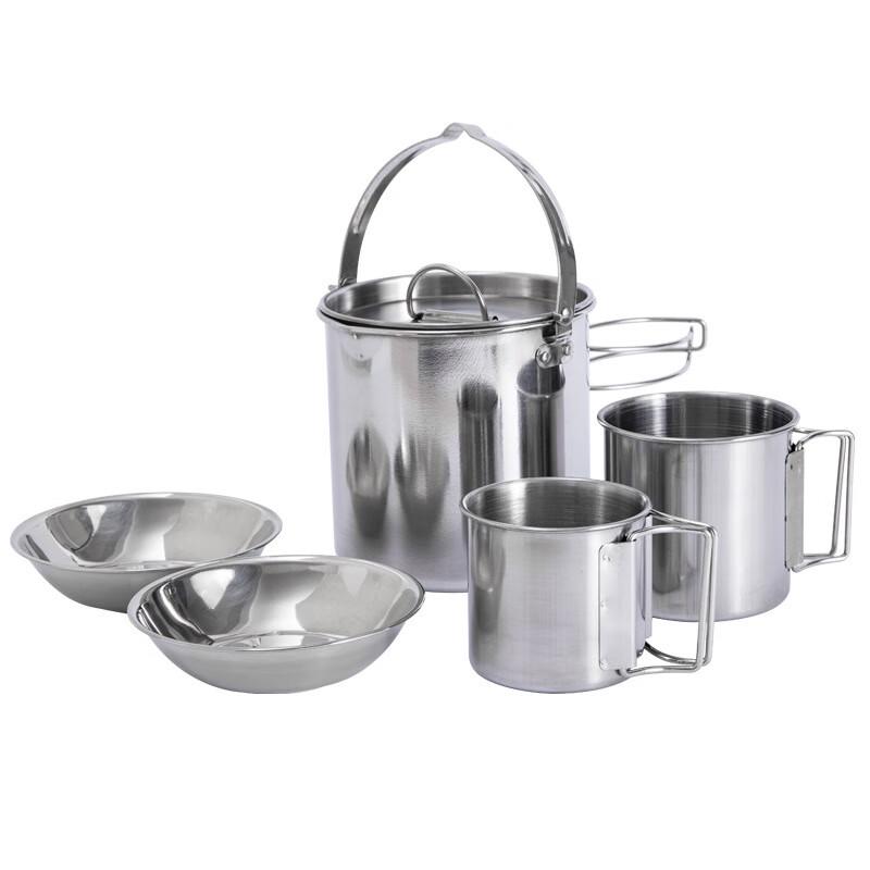 ZISIZ Outdoor Stainless Steel Kettle & Cookware Set