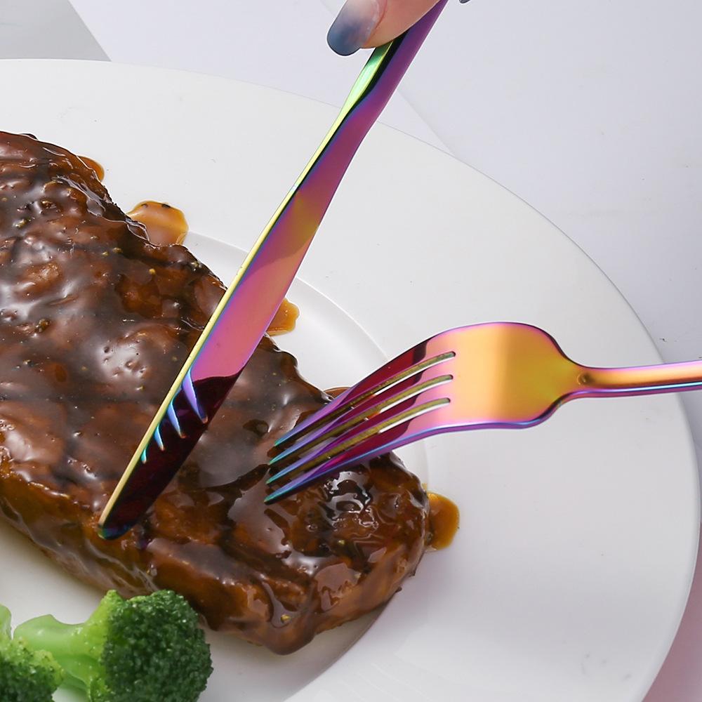 HANYANG 410 Stainless Steel Tableware Family Hotel Supplies Steak Knife, Fork and Spoon Set Western-style Tableware