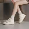 Augustus High-top Velvet Little White Shoes for Women's 2025 New Winter Muffin Platform Lamb Velvet White Board Shoes