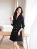 Women's Chic Black Suit Dress - High-end Outerwear for Autumn/Winter 2026