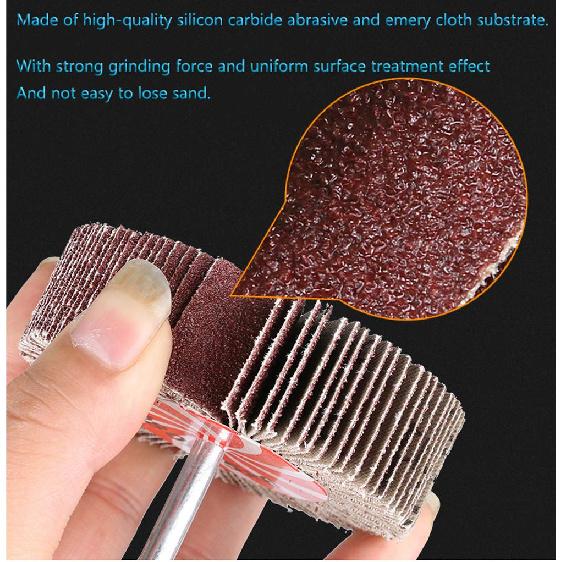 20 Pack Abrasive Flap Wheel Sander Set, Mixflor 2”X 1” X1/4” Shank Flap Wheels–5 Pcs of Each 60 80 120 and 240 Grits Aluminum Oxide Flap