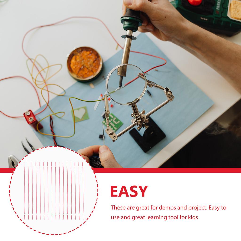 100Pcs Electricity Connection Wire Insulated Copper Circuit Cable for Physics Lab Demo Teaching Science Experiment