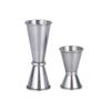 Standard Measuring Cups, Set of 2, Stainless Steel, Graduated Markings, Double-Headed, One-Piece Design, Cocktail Jigger Cups, Professional