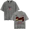 Anime Cowboy Bebop Vintage Washed T-shirt Spike Spiegel See You Space Cowboy T-shirts Manga Retro Oversized T Shirts Unisex