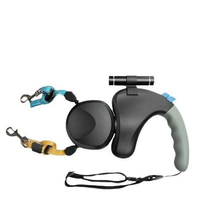 Pet Telescopic Double-head Retractor Dog Explosion-proof One-to-two Light Walking Dog Leash Retractor
