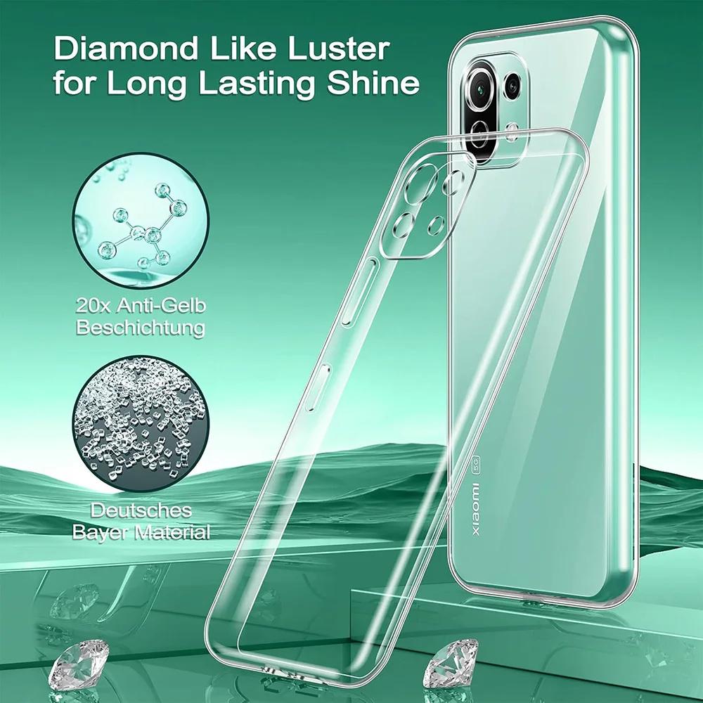 Original Ultra Thin Clear Silicone Soft TPU Case For xiaomi mi 11 11 Lite Cover Simple Soft TPU Clear Transparent Phone Case