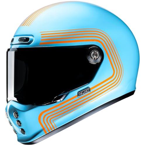 

HJC HELMETS Motorcycle Full Face Helmet, Classic Ventilated, Internally Detachable, V10 Foni, HJH269, Sky Blue (MC27), Size M (57-58cm)
