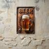 Semn Metalic de Artă Murală cu Bere Vintage - Cani În relief Rustice & Grâu pentru Camera Băiatului, Bar, Birou