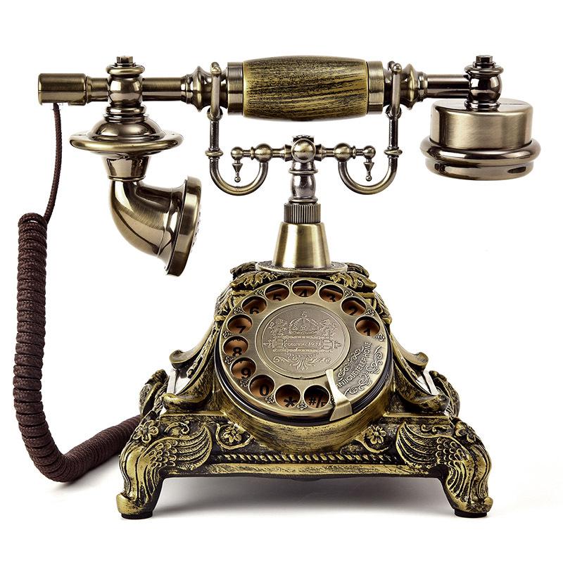 Retro European Antique Replica Rotary Desk Phone - Creative American Style Wired Telephone
