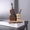 Supporto Espositore per Violino Stile Antico Portapenne e Matite Creativo Organizzatore da Scrivania Unico Ornamento Decorativo per Libreria Vintage