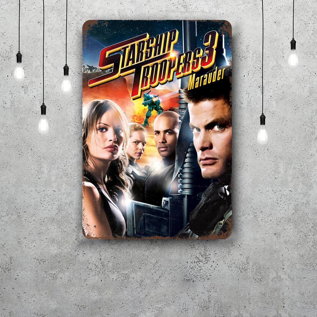Starship Troopers Minimal Decor Poster Vintage Tin Sign Metal Sign Decorative Plaque for Pub Bar Man Cave Club Wall Decoration
