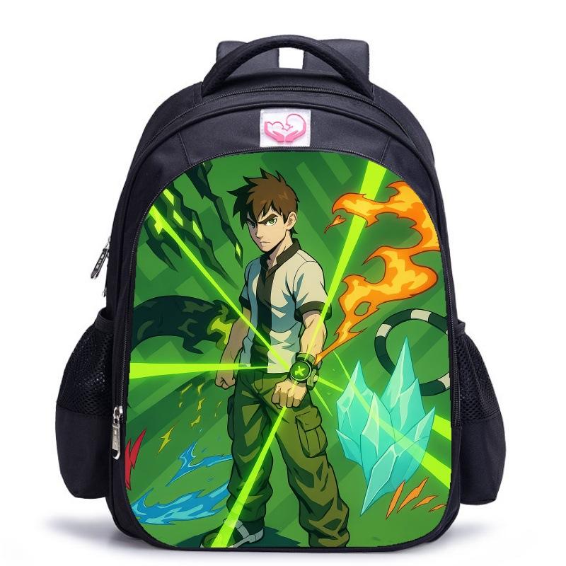 Ben10 Teenager Hacker Klassische Schwarze Schultasche Jungen Entlastende Rückenstütze Schultasche Grundschüler Tägliche Schulrucksack