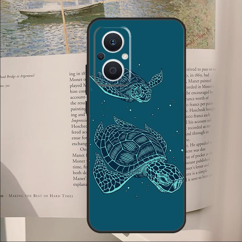 Schutzhülle mit Meeresschildkröten-Motiv für OPPO Reno 13F, 11F, 12F, 14F, 11, 12, 13, 14 Pro, 7, 8 Lite und OPPO Find X6, X5, X8, X9 Pro