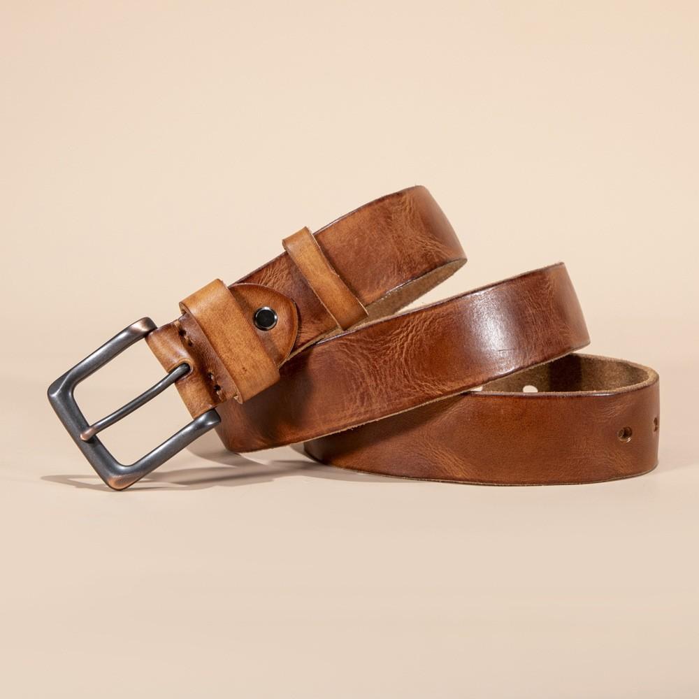 

Ретро Ремень ручной работы из коровьей кожи первого слоя для мужского повседневного кожаного ремня 110cm-130cm