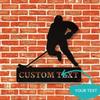 Customizable Metal Hockey Player Wall Art, Home Decor Sign, No Power Needed