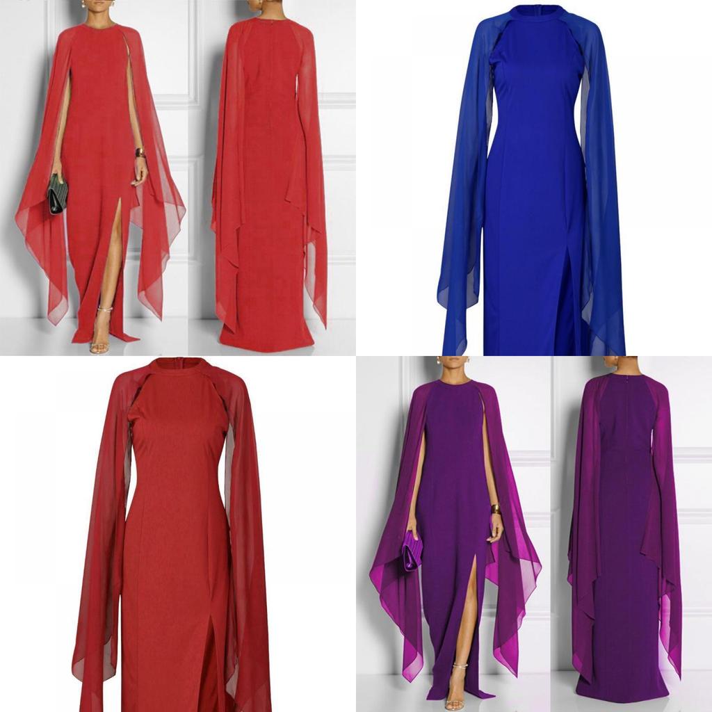 Womens Size Plus Chiffon Mosaic Dress Long Dress Atmosphere Dress Fan Female