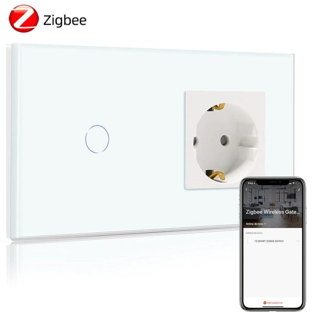 European Standard Zigbee Smart Switch with Graffiti Design, Glass Panel, and Alice Voice Support