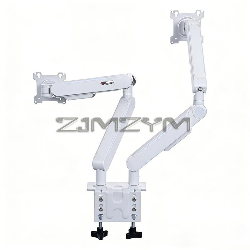 Dual Monitor Stand with C Clamp Wall-Mounted Dual Monitor Arm Expandable Display Bracket for Home Office белый