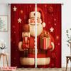 2pcs,2D Plane Printing Contemporary Curtains Santa and Gifts Versatile 100% Polyester (without Rod) Room Decor for Bedroom