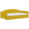 Pull Out Daybed with Drawers Yellow 100x200 Cm Velvet