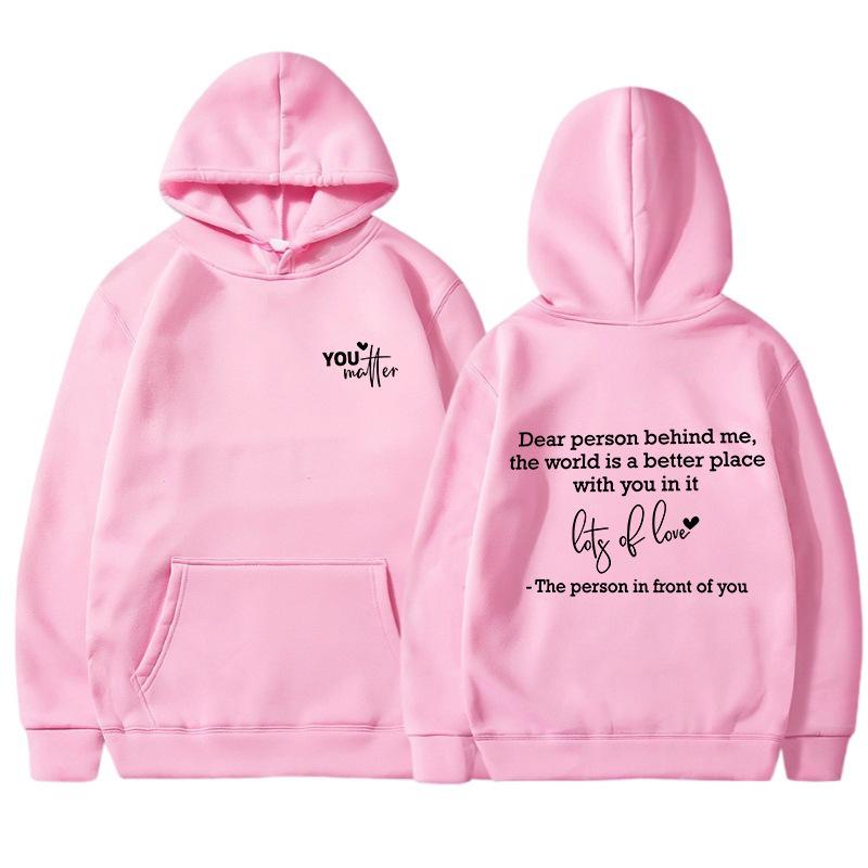 Felpa in peluche unisex tinta unita con stampa slogan - Pullover sportswear autunno/inverno da donna