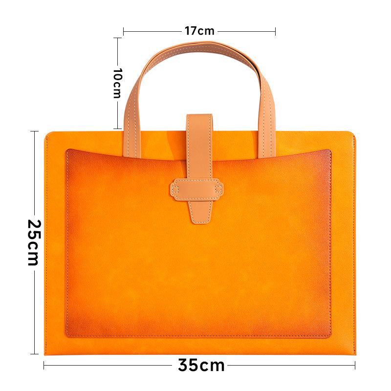 Large Capacity A4 Leather File Bag - Multifunctional Business Office Folder