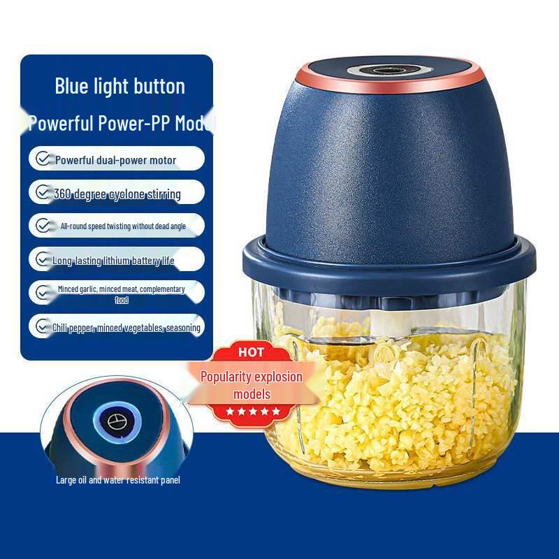 Wireless Electric Garlic Masher, Press, Peeler, Chopper & Meat Grinder