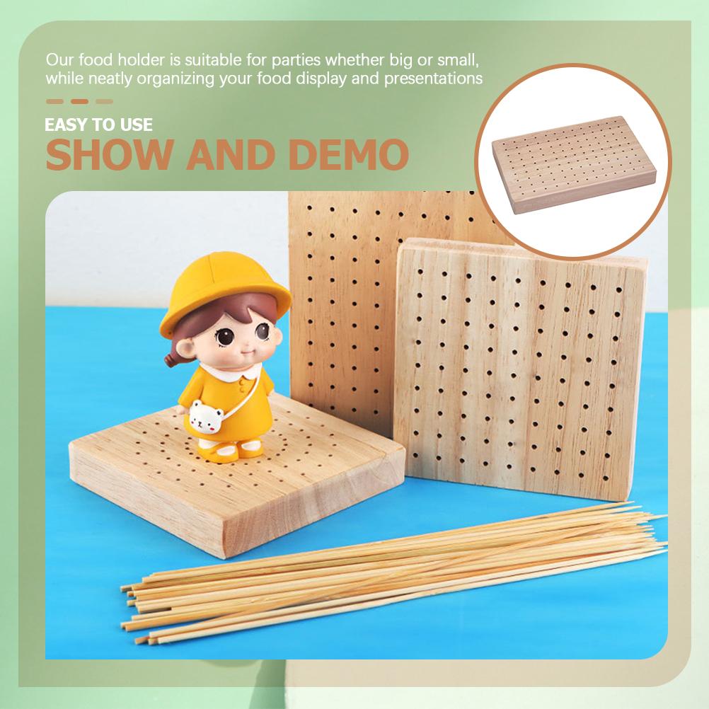 Eichenholz Lebensmittel Präsentationsständer Appetizer Spieße Halter Spieß Rack Regal Partybretter Holzhalter für Schüsseln Teller Tabletts Zuhause