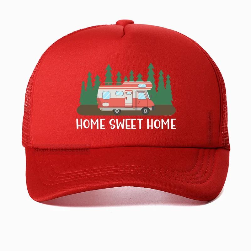 Motorhome RV Camping Camper Home Sweet Baseball Cap Outdoor Travel Adventure Dad hat Summer Unisex Mesh Visor Outdoor Sun Hats
