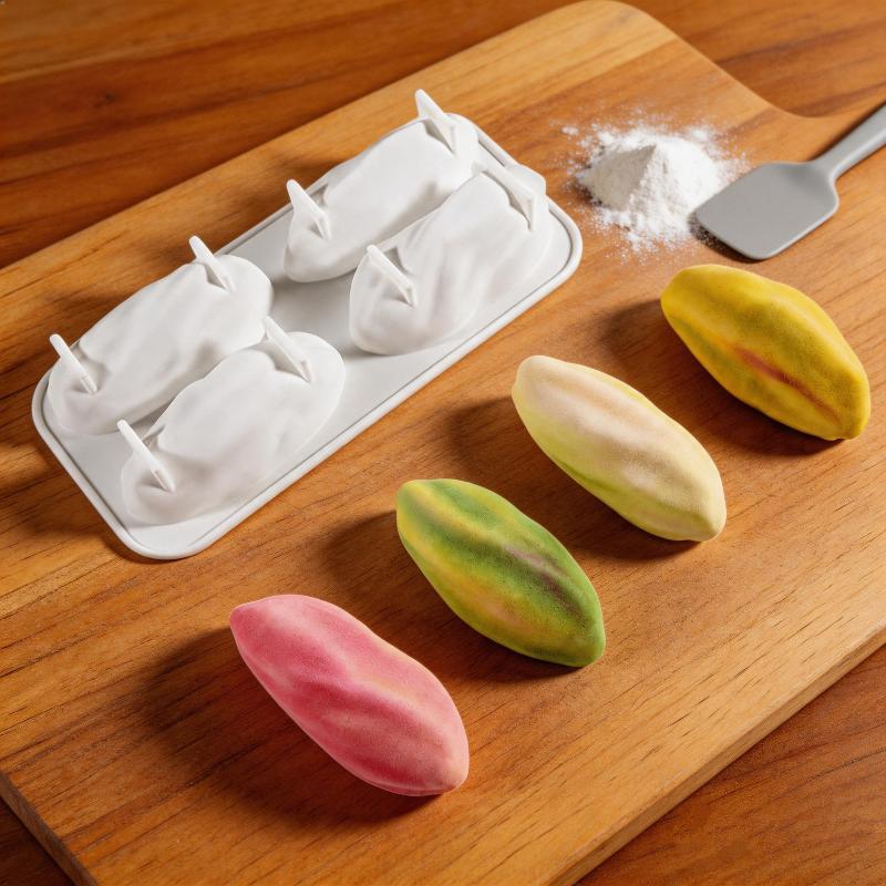 Reusable Non-Stick Silicone Baking Mold 4/12 Cavity Food Safe Mould for Pecan Nut Chocolate Candy Dessert Making