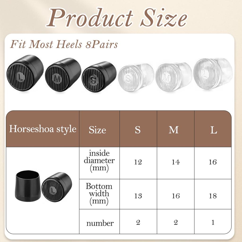 CoolShef 10 Pairs Heel Cap for Stilettos - Non-Slip, Noise Reducing High Heel Protector for Women, Replacement Heel Cover for Wedding, Grass, Gravel