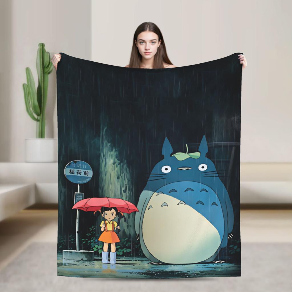 Totoro Blankets Soft Fluffy Plush Bedding Throws For Couch Bed Travel Flannel Bedspread Bed Cover