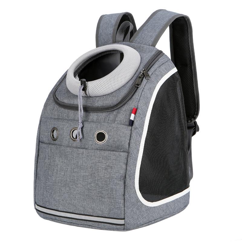 Breathable Pet Backpack for Cats & Dogs - Portable Double Shoulder Travel Bag