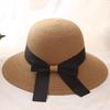 Summer Ladies Hat Bow Streamer Bucket Hat Beach Sun Hat Tide Vacation Sun Hat