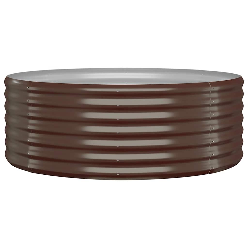 Vidaxl Raised Planter, Powder-Coated Steel 100X100X36 Cm, Brown