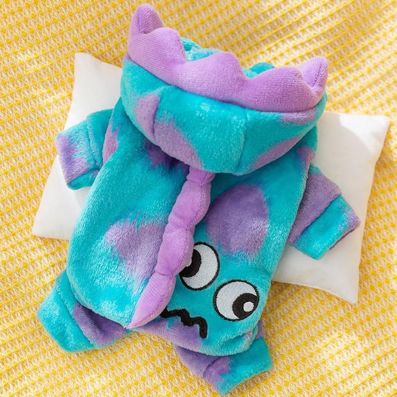 Japanese Korean Style Cute Cartoon Bear Design Dog Coat Cat Clothes Autumn Winter Thickened Warm Four Legs Plush Traction Outfit