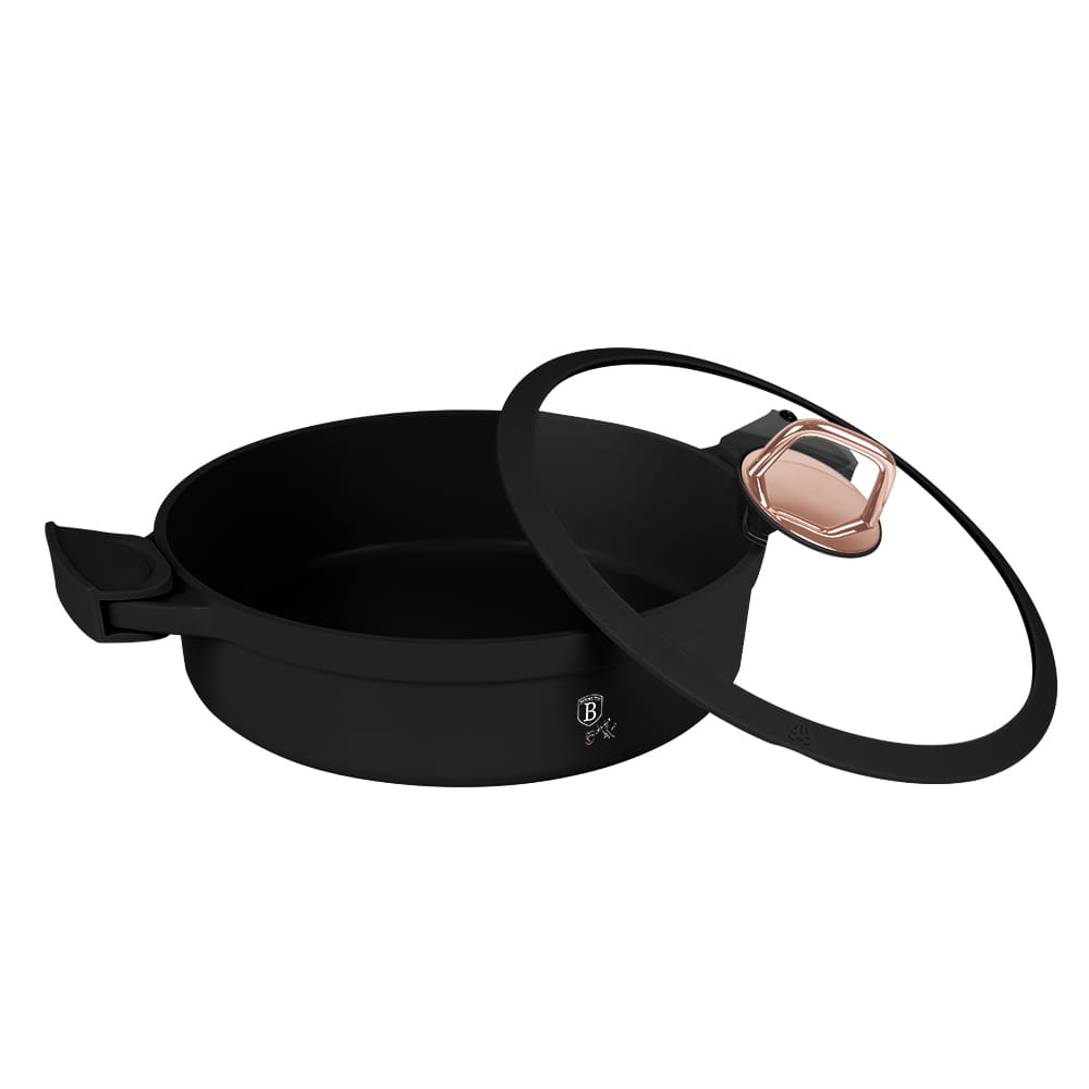 Wok Garnek niski z powłoką tytanową 4.2L 28cm BERLINGER HAUS Black Rose BH-1455