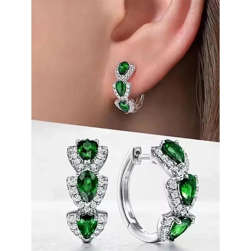 Kapička lesklé syntetické drahokamy Dekor Kruhové náušnice Elegantní Jednoduchý styl Banket Party Ornament do uší Dámský dárek