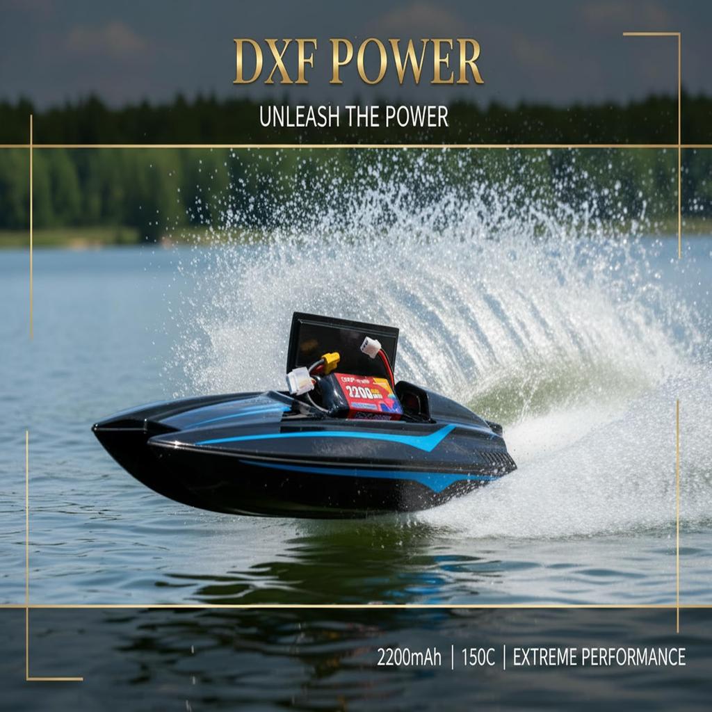 Bateria DXF POWER LiPo 4S 14.8V 2200mAh 150C XT60 do dronów FPV, łodzi RC i dronów wyścigowych. Lekki (229g), Kompaktowa konstrukcja, Ogniwa klasy A.