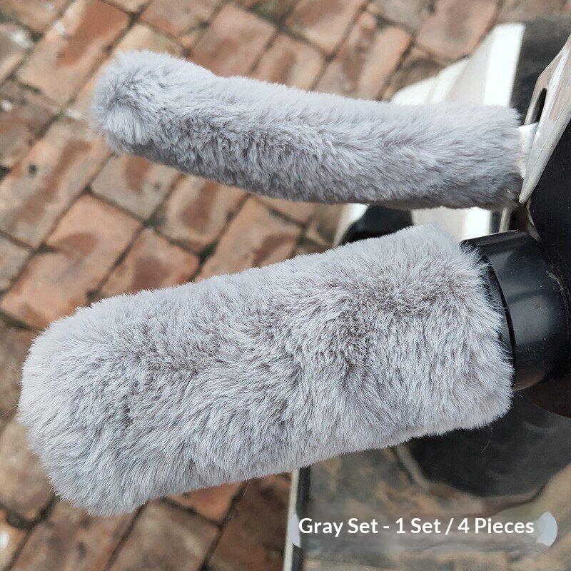 Simulated Plush Winter Motorbike Handle Grip Glove Warm Windproof Universal Cover for Scooter E-bike Daily Riding Use