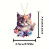Cute Cartoon Acrylic Cat Flower Pendant Ideal For Car Decoration Accessories