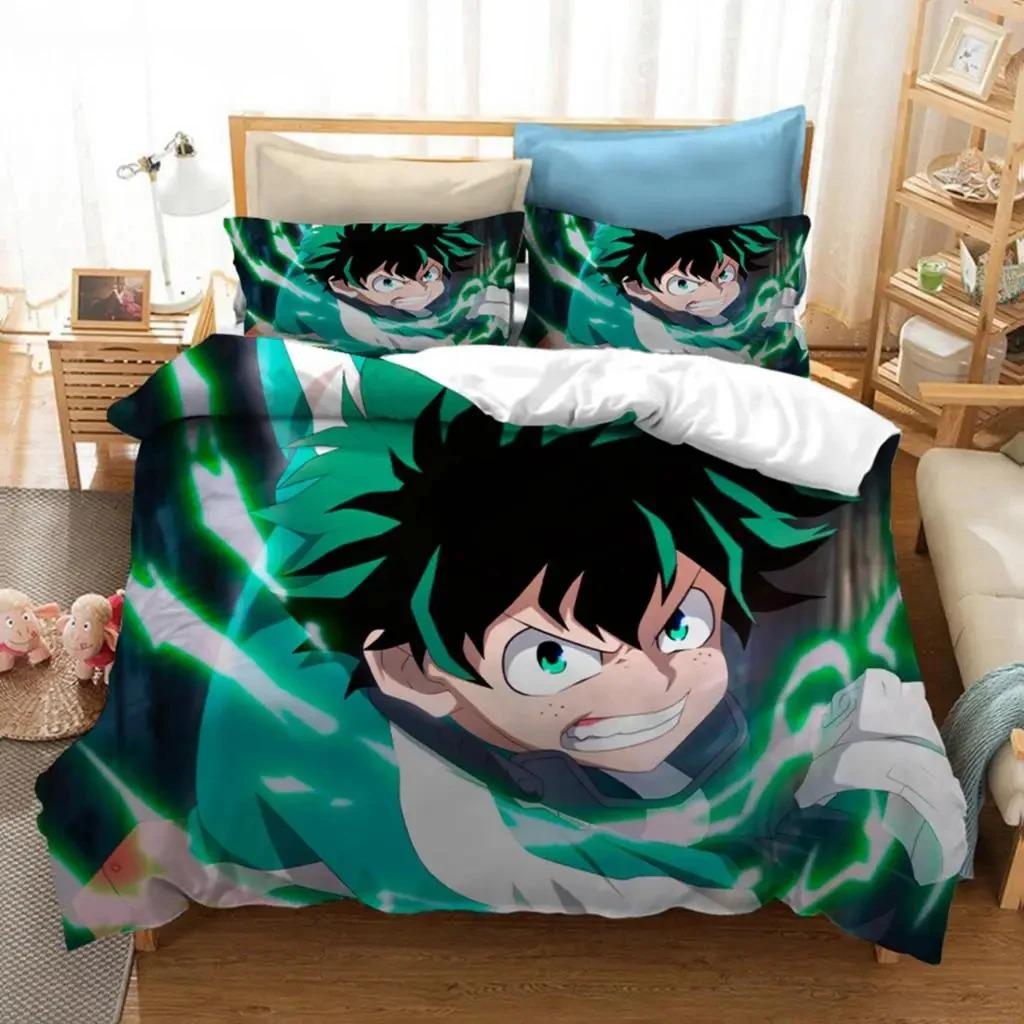 Anime My Hero Academia Bedding Set Boys Girls Twin Queen Size Duvet Cover Pillowcase Bed Kids Adult Fashion Homes Textileextile